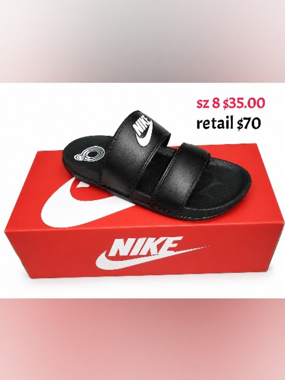Nike Men’s Black Slide Sandals - Comfortable Dual-Strap